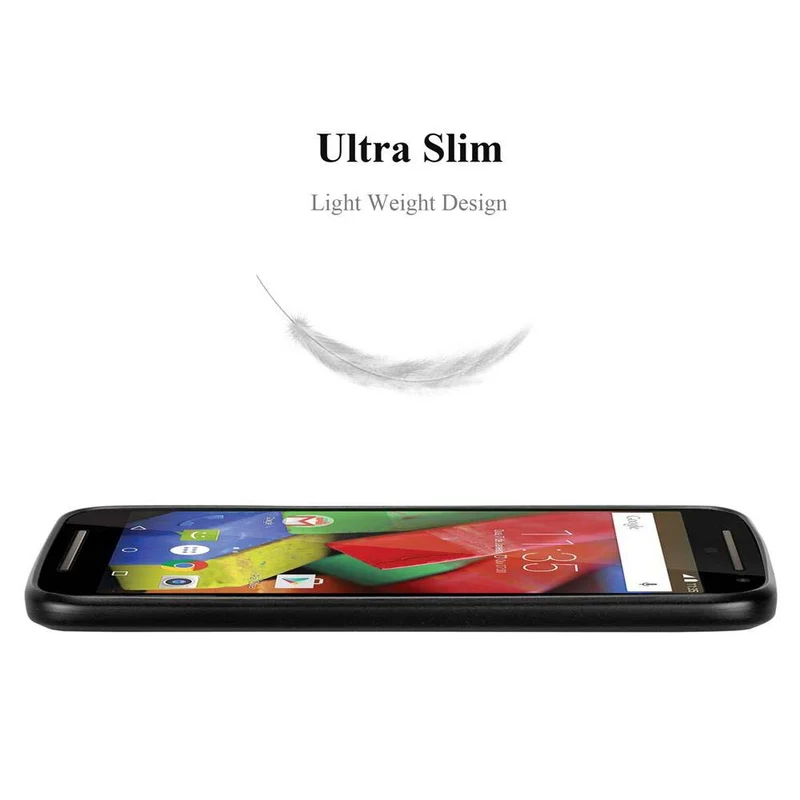 Cadorabo Hülle kompatibel mit Motorola MOTO G2 Schutzhülle aus flexiblem TPU Silikon