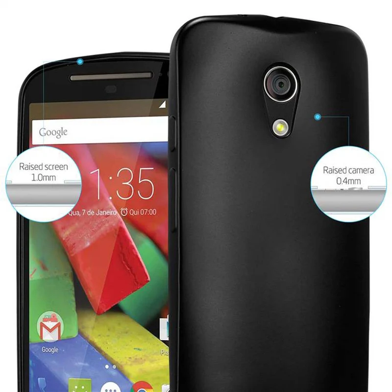 Cadorabo Hülle kompatibel mit Motorola MOTO G2 Schutzhülle aus flexiblem TPU Silikon