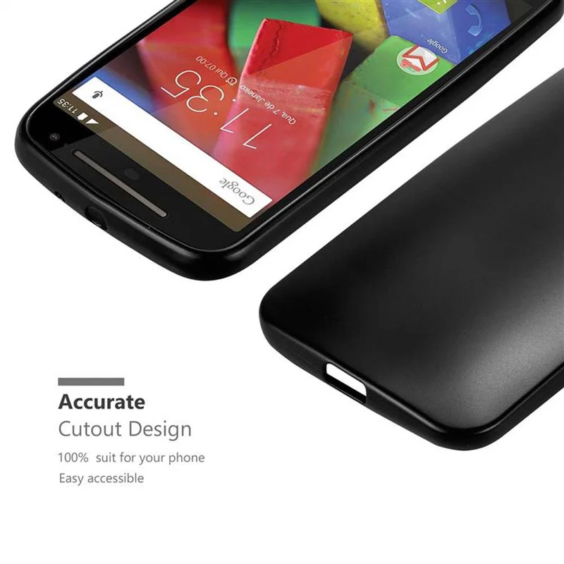 Cadorabo Hülle kompatibel mit Motorola MOTO G2 Schutzhülle aus flexiblem TPU Silikon