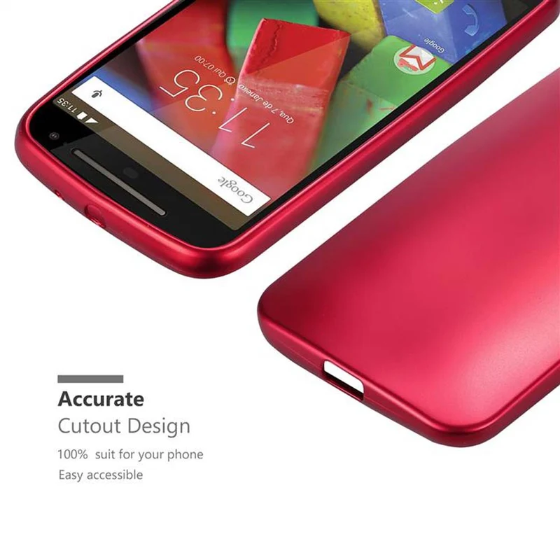 Cadorabo Hülle kompatibel mit Motorola MOTO G2 Schutzhülle aus flexiblem TPU Silikon