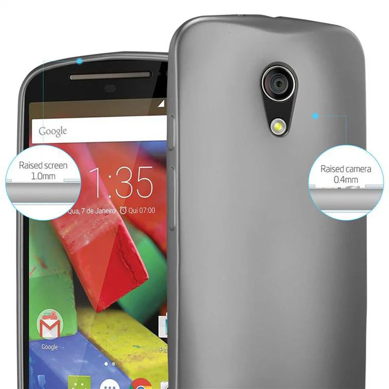 Cadorabo Hülle kompatibel mit Motorola MOTO G2 Schutzhülle aus flexiblem TPU Silikon