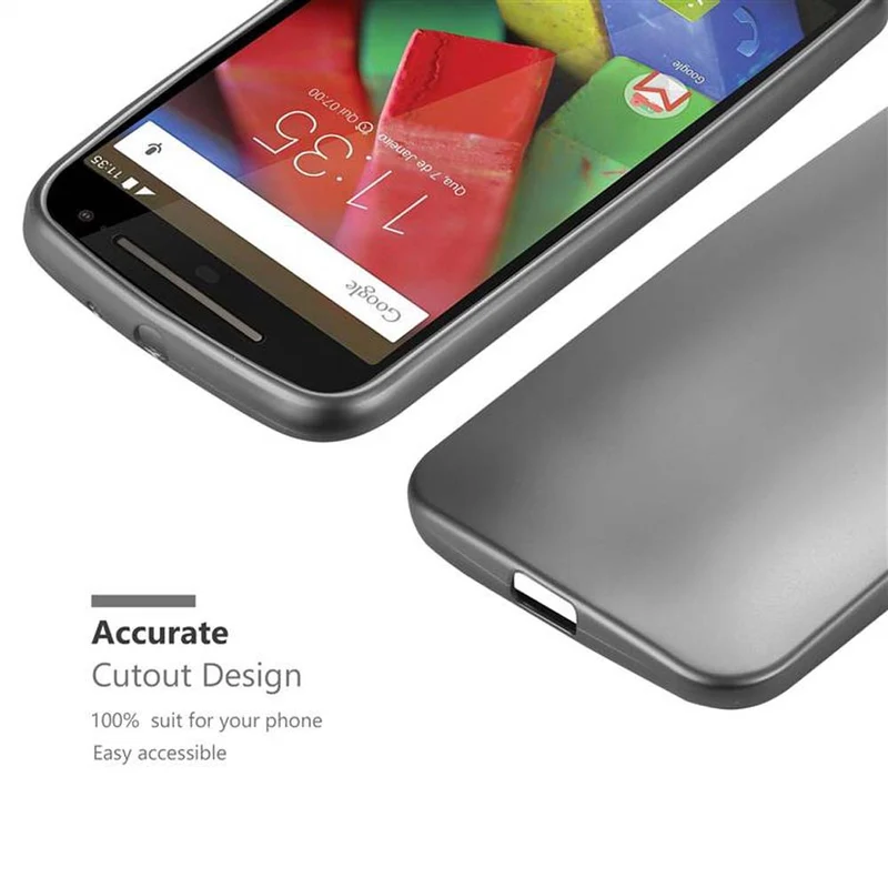 Cadorabo Hülle kompatibel mit Motorola MOTO G2 Schutzhülle aus flexiblem TPU Silikon
