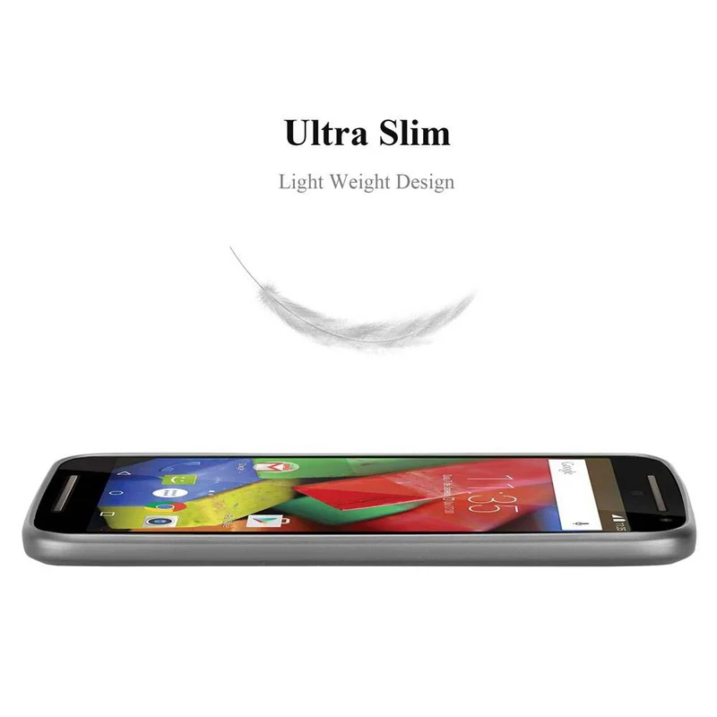 Cadorabo Hülle kompatibel mit Motorola MOTO G2 Schutzhülle aus flexiblem TPU Silikon