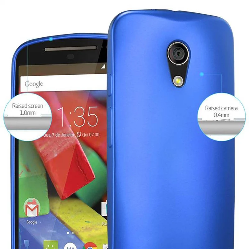 Cadorabo Hülle kompatibel mit Motorola MOTO G2 Schutzhülle aus flexiblem TPU Silikon