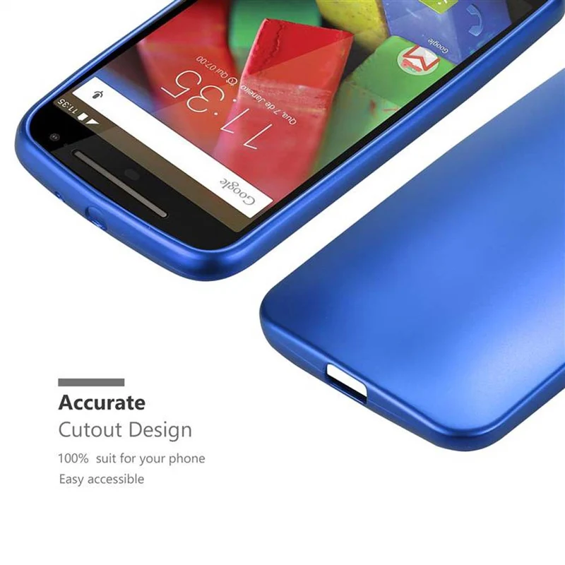 Cadorabo Hülle kompatibel mit Motorola MOTO G2 Schutzhülle aus flexiblem TPU Silikon