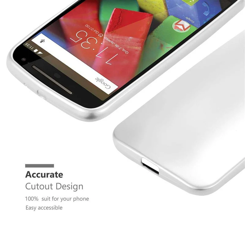 Cadorabo Hülle kompatibel mit Motorola MOTO G2 Schutzhülle aus flexiblem TPU Silikon