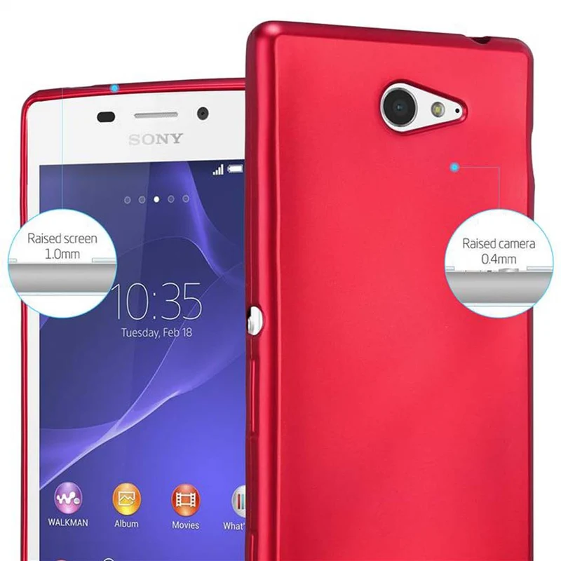 Cadorabo Hülle kompatibel mit Sony Xperia M2 / M2 AQUA Schutzhülle aus flexiblem TPU Silikon