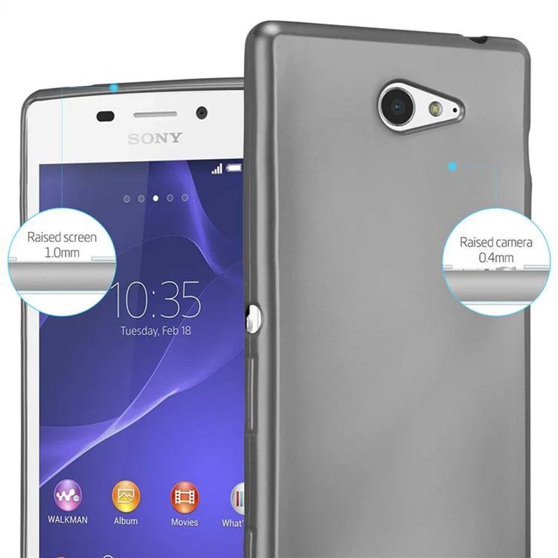 Cadorabo Hülle kompatibel mit Sony Xperia M2 / M2 AQUA Schutzhülle aus flexiblem TPU Silikon
