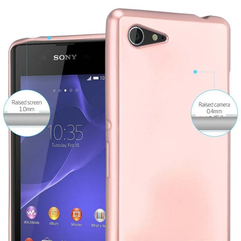 Cadorabo Hülle kompatibel mit Sony Xperia E3 Schutzhülle aus flexiblem TPU Silikon