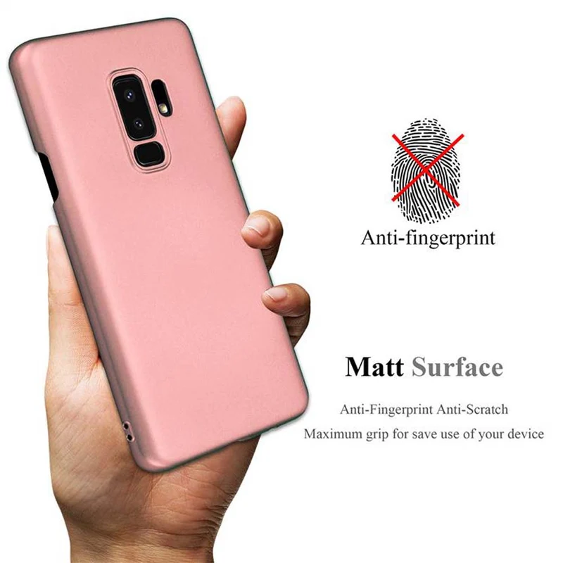 Cadorabo Hülle kompatibel mit Samsung Galaxy S9 PLUS Hard Case Schutzhülle in Metall Optik gegen Kratzer und Stöße