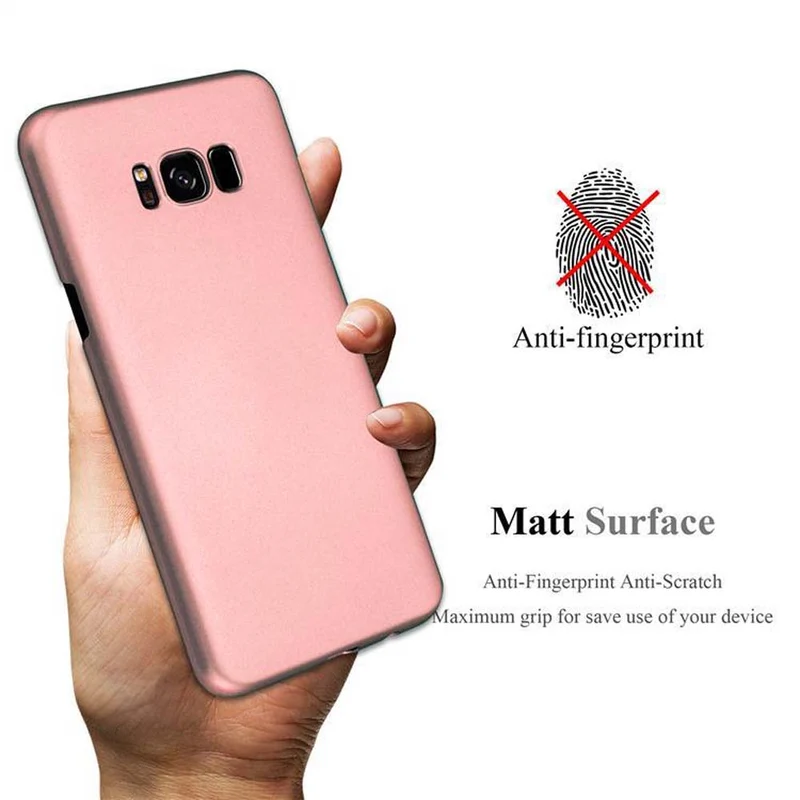 Cadorabo Hülle kompatibel mit Samsung Galaxy S8 Hard Case Schutzhülle in Metall Optik gegen Kratzer und Stöße