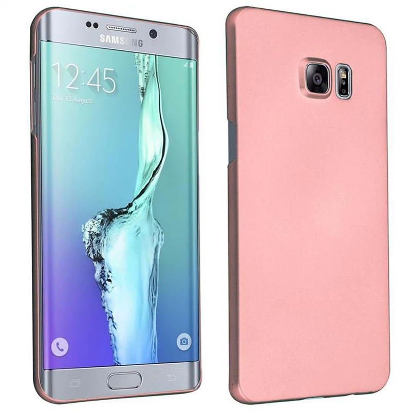 Cadorabo Hülle kompatibel mit Samsung Galaxy S6 EDGE PLUS Hard Case Schutzhülle in Metall Optik gegen Kratzer und Stöße