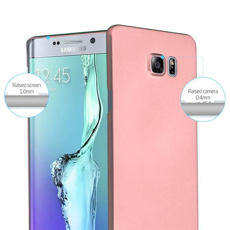 Cadorabo Hülle kompatibel mit Samsung Galaxy S6 EDGE PLUS Hard Case Schutzhülle in Metall Optik gegen Kratzer und Stöße