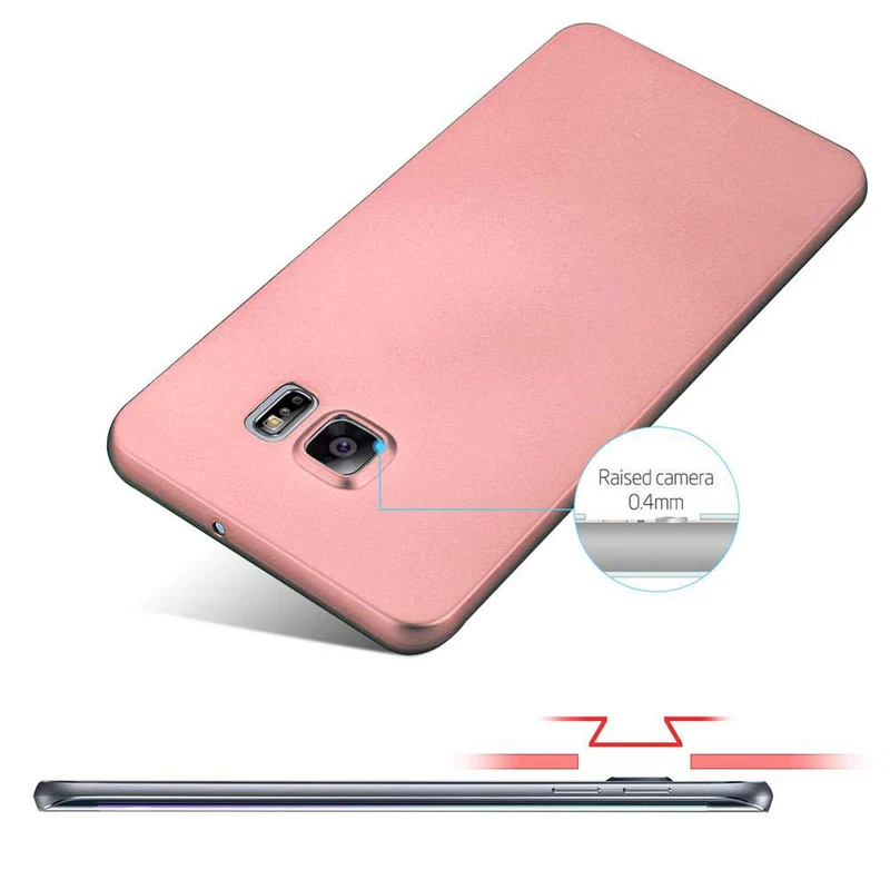 Cadorabo Hülle kompatibel mit Samsung Galaxy S6 EDGE PLUS Hard Case Schutzhülle in Metall Optik gegen Kratzer und Stöße