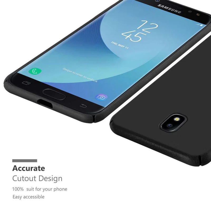 Cadorabo Hülle kompatibel mit Samsung Galaxy J7 2017 / J7 PRO Hard Case Schutzhülle in Metall Optik gegen Kratzer und Stöße