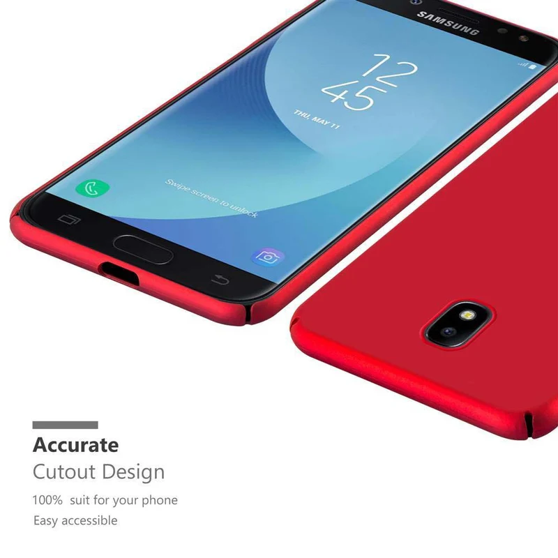Cadorabo Hülle kompatibel mit Samsung Galaxy J7 2017 / J7 PRO Hard Case Schutzhülle in Metall Optik gegen Kratzer und Stöße