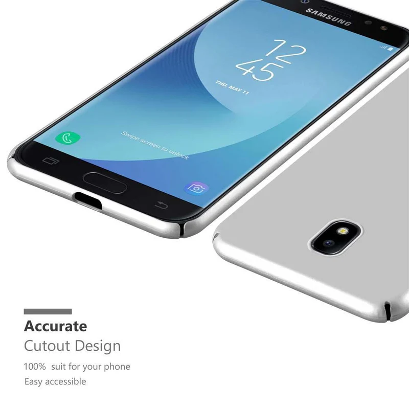 Cadorabo Hülle kompatibel mit Samsung Galaxy J7 2017 / J7 PRO Hard Case Schutzhülle in Metall Optik gegen Kratzer und Stöße