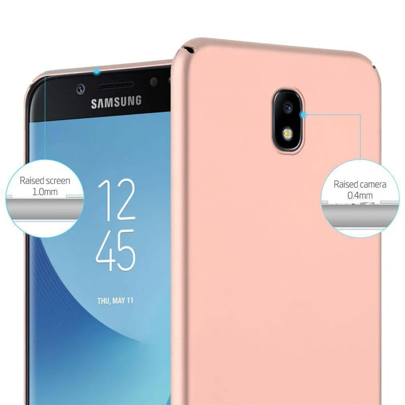 Cadorabo Hülle kompatibel mit Samsung Galaxy J7 2017 / J7 PRO Hard Case Schutzhülle in Metall Optik gegen Kratzer und Stöße