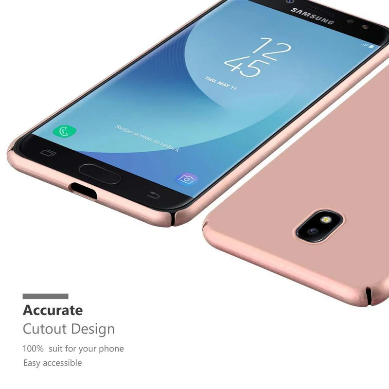 Cadorabo Hülle kompatibel mit Samsung Galaxy J7 2017 / J7 PRO Hard Case Schutzhülle in Metall Optik gegen Kratzer und Stöße