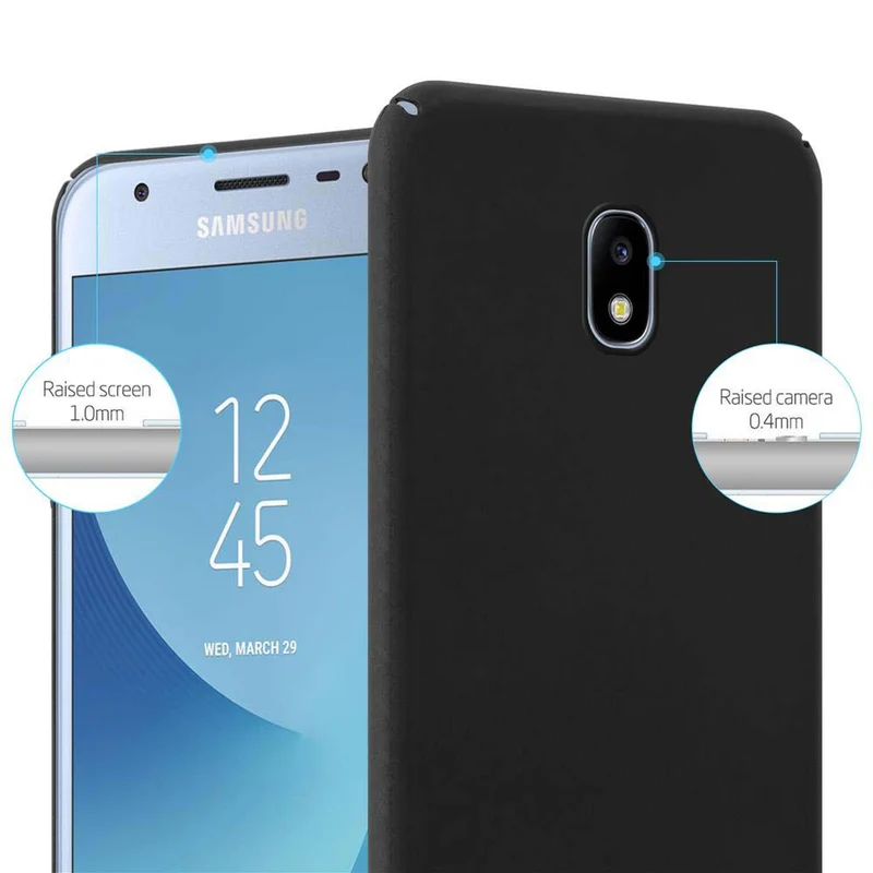 Cadorabo Hülle kompatibel mit Samsung Galaxy J3 2017 Hard Case Schutzhülle in Metall Optik gegen Kratzer und Stöße