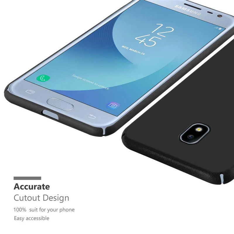 Cadorabo Hülle kompatibel mit Samsung Galaxy J3 2017 Hard Case Schutzhülle in Metall Optik gegen Kratzer und Stöße
