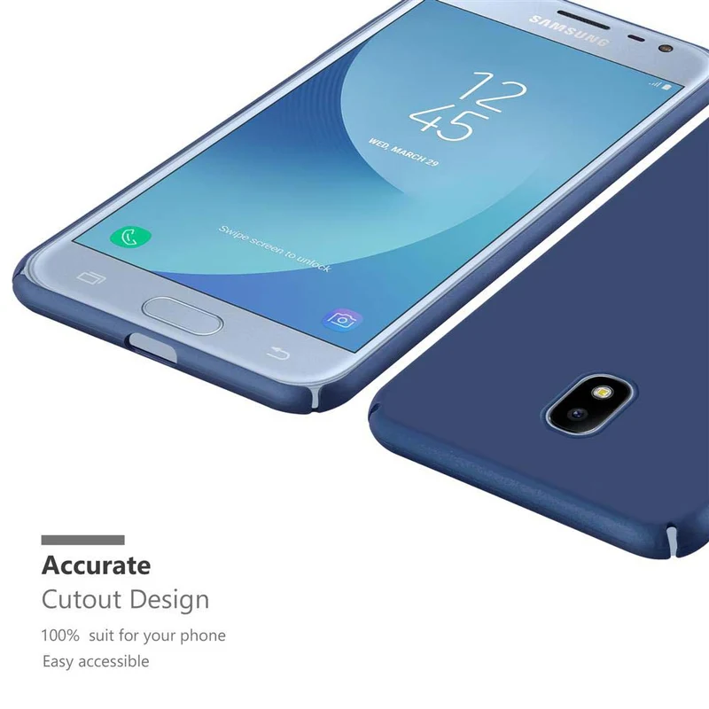 Cadorabo Hülle kompatibel mit Samsung Galaxy J3 2017 Hard Case Schutzhülle in Metall Optik gegen Kratzer und Stöße