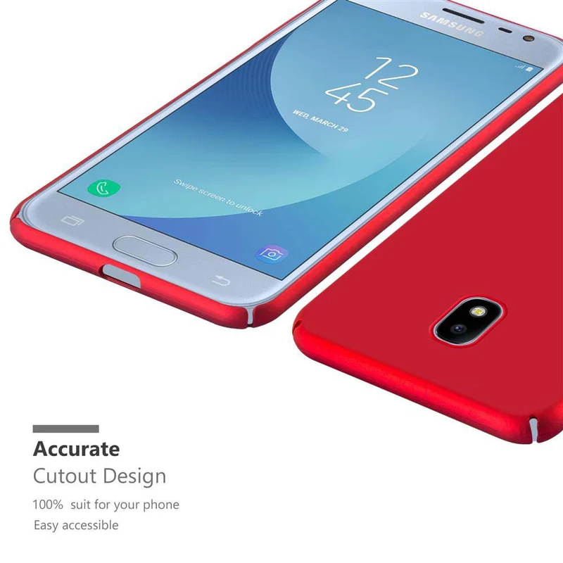 Cadorabo Hülle kompatibel mit Samsung Galaxy J3 2017 Hard Case Schutzhülle in Metall Optik gegen Kratzer und Stöße