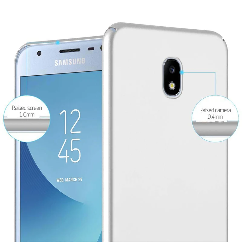 Cadorabo Hülle kompatibel mit Samsung Galaxy J3 2017 Hard Case Schutzhülle in Metall Optik gegen Kratzer und Stöße