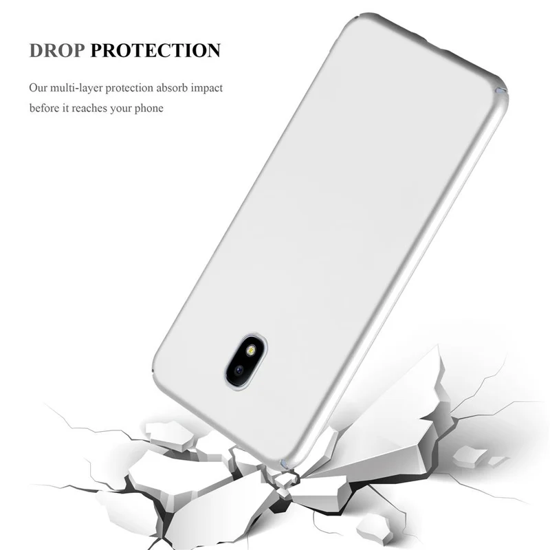 Cadorabo Hülle kompatibel mit Samsung Galaxy J3 2017 Hard Case Schutzhülle in Metall Optik gegen Kratzer und Stöße
