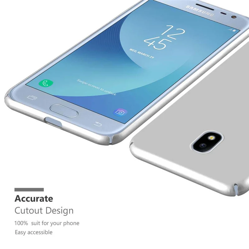 Cadorabo Hülle kompatibel mit Samsung Galaxy J3 2017 Hard Case Schutzhülle in Metall Optik gegen Kratzer und Stöße