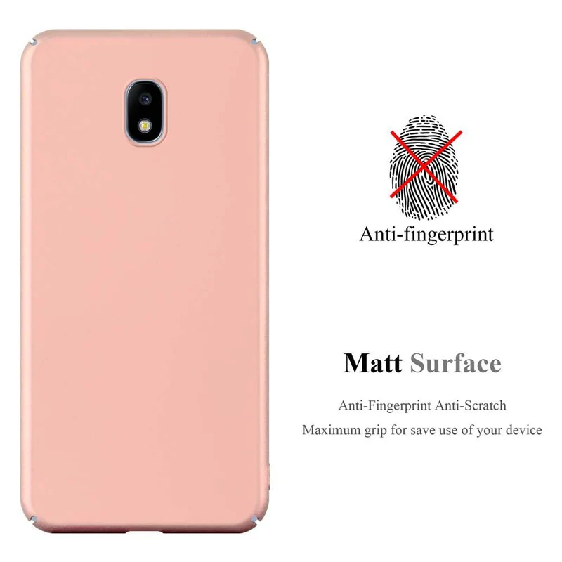 Cadorabo Hülle kompatibel mit Samsung Galaxy J3 2017 Hard Case Schutzhülle in Metall Optik gegen Kratzer und Stöße