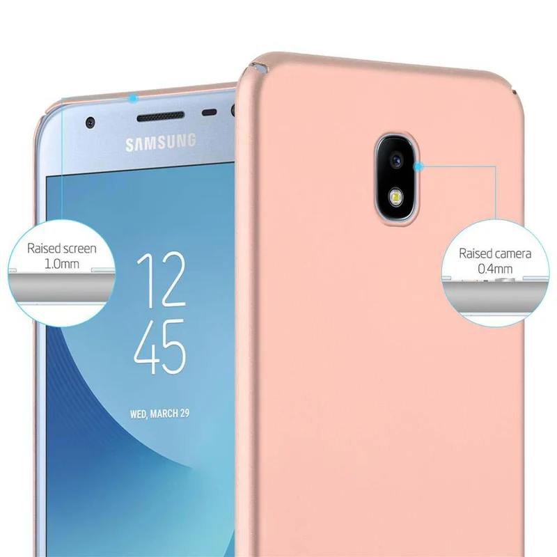 Cadorabo Hülle kompatibel mit Samsung Galaxy J3 2017 Hard Case Schutzhülle in Metall Optik gegen Kratzer und Stöße