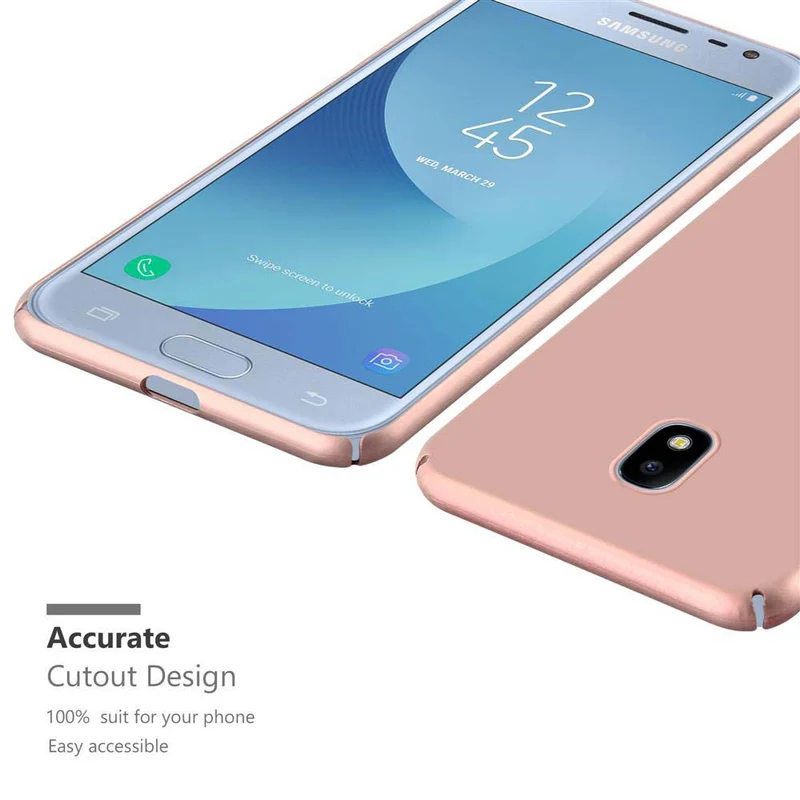 Cadorabo Hülle kompatibel mit Samsung Galaxy J3 2017 Hard Case Schutzhülle in Metall Optik gegen Kratzer und Stöße
