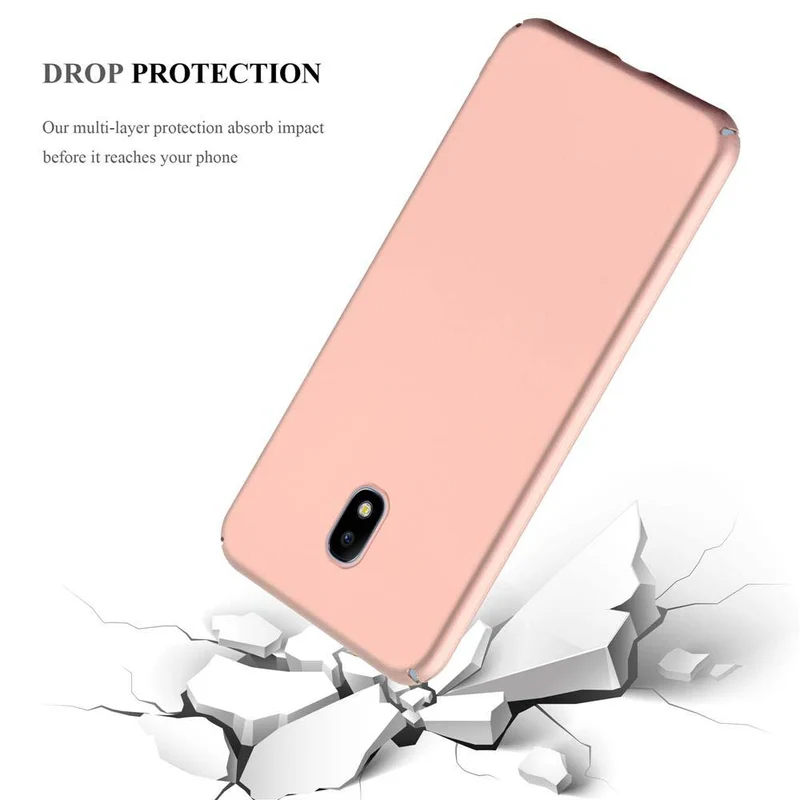 Cadorabo Hülle kompatibel mit Samsung Galaxy J3 2017 Hard Case Schutzhülle in Metall Optik gegen Kratzer und Stöße