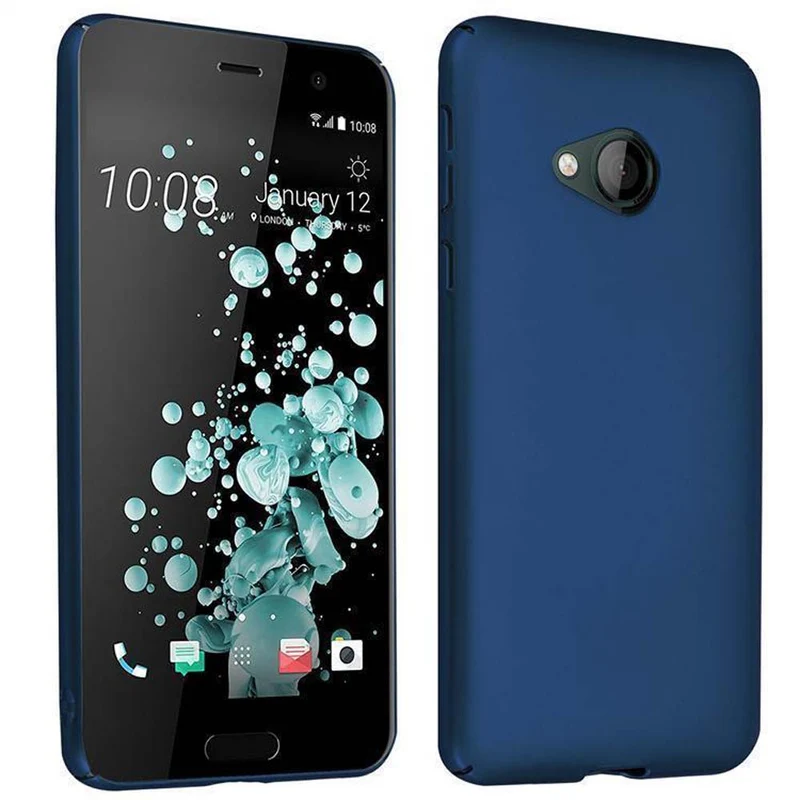 Cadorabo Hülle kompatibel mit HTC U PLAY Hard Case Schutzhülle in Metall Optik gegen Kratzer und Stöße