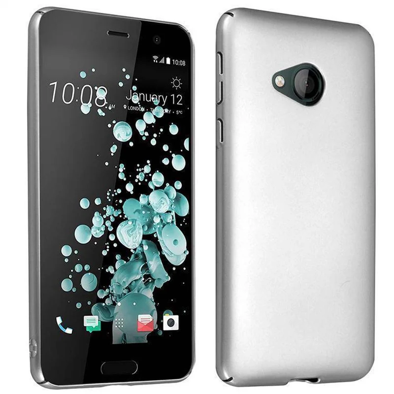 Cadorabo Hülle kompatibel mit HTC U PLAY Hard Case Schutzhülle in Metall Optik gegen Kratzer und Stöße