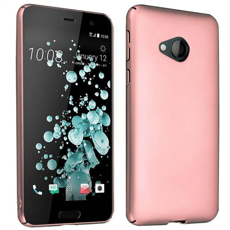 Cadorabo Hülle kompatibel mit HTC U PLAY Hard Case Schutzhülle in Metall Optik gegen Kratzer und Stöße