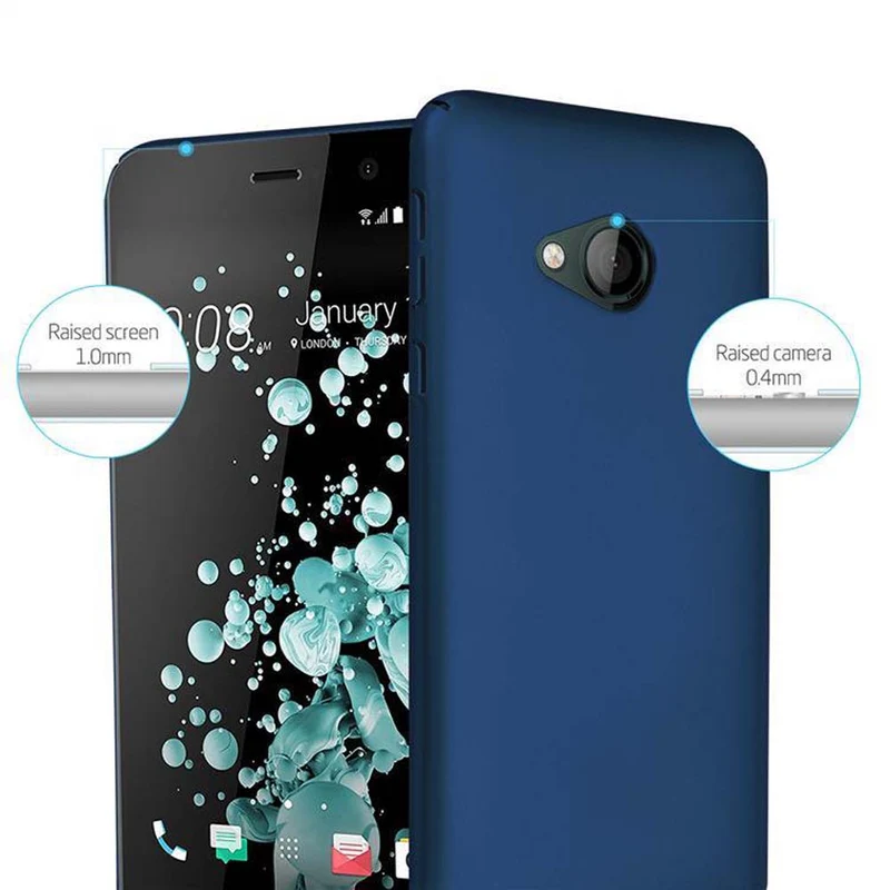 Cadorabo Hülle kompatibel mit HTC U PLAY Hard Case Schutzhülle in Metall Optik gegen Kratzer und Stöße