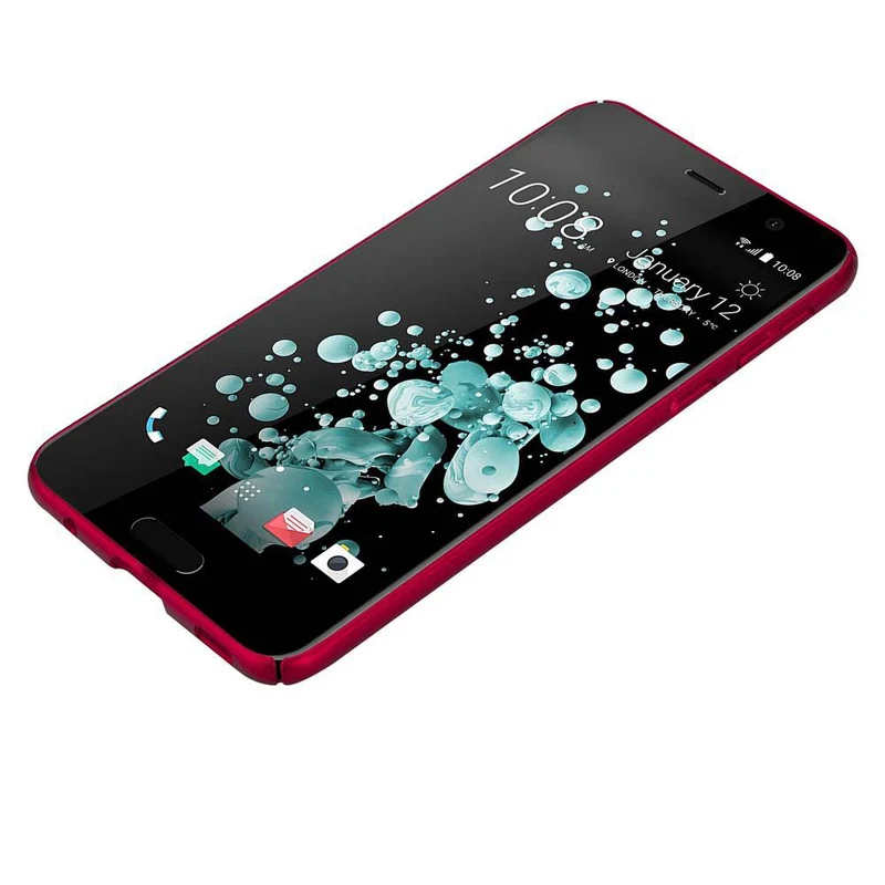 Cadorabo Hülle kompatibel mit HTC U PLAY Hard Case Schutzhülle in Metall Optik gegen Kratzer und Stöße