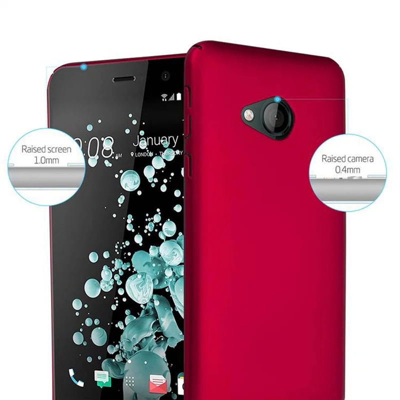 Cadorabo Hülle kompatibel mit HTC U PLAY Hard Case Schutzhülle in Metall Optik gegen Kratzer und Stöße