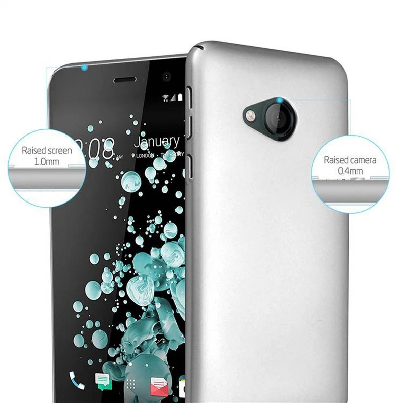 Cadorabo Hülle kompatibel mit HTC U PLAY Hard Case Schutzhülle in Metall Optik gegen Kratzer und Stöße
