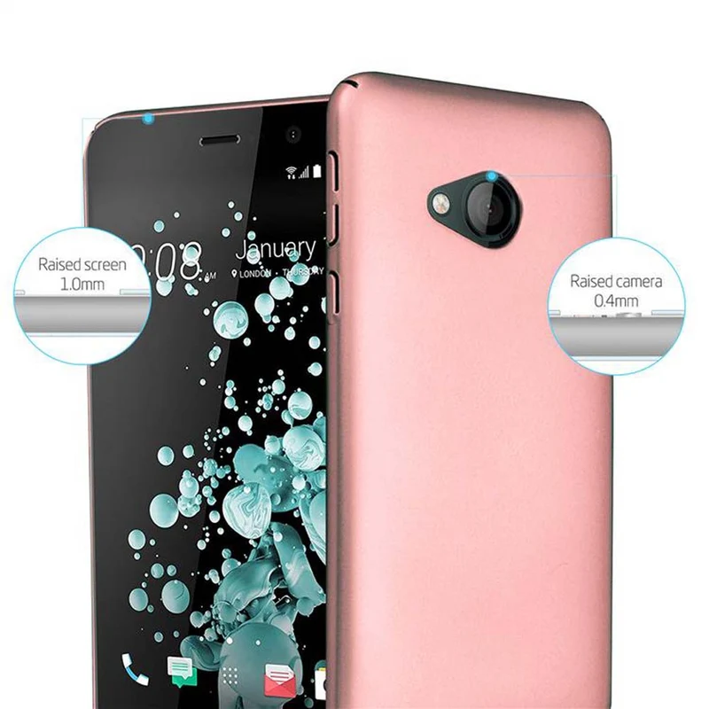 Cadorabo Hülle kompatibel mit HTC U PLAY Hard Case Schutzhülle in Metall Optik gegen Kratzer und Stöße