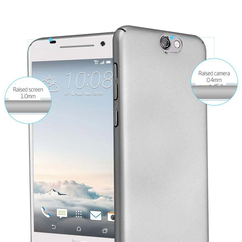 Cadorabo Hülle kompatibel mit HTC ONE A9 Hard Case Schutzhülle in Metall Optik gegen Kratzer und Stöße