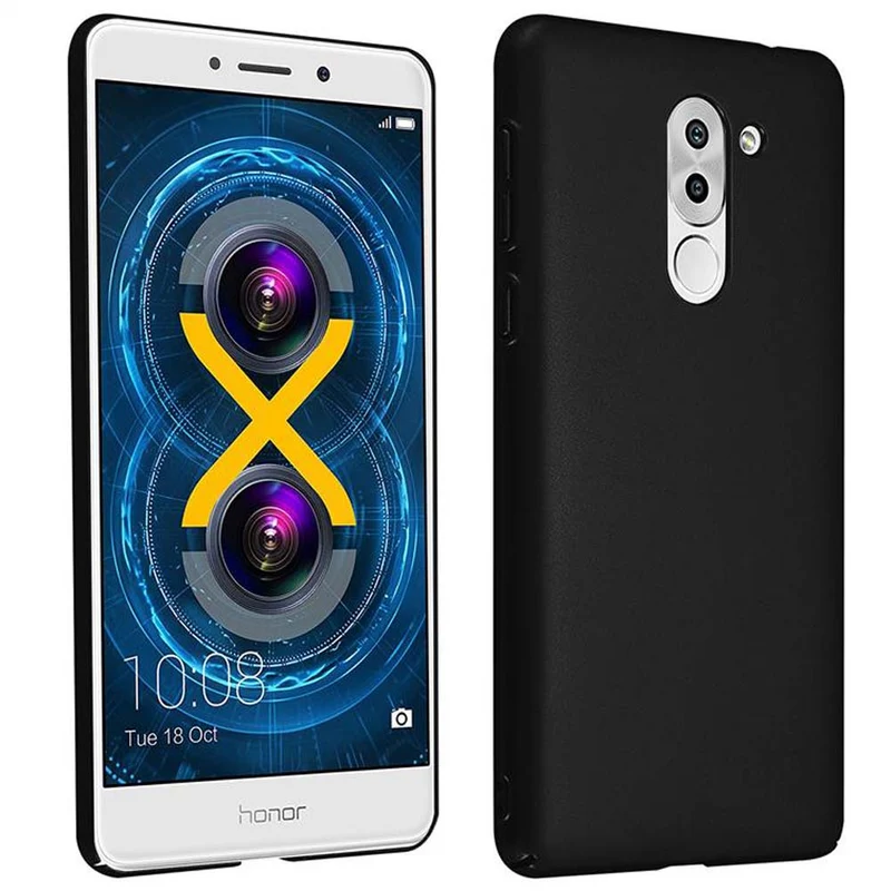 Cadorabo Hülle kompatibel mit Huawei MATE 9 LITE / GR5 2017 / Honor 6X Hard Case Schutzhülle in Metall Optik gegen Kratzer und Stöße