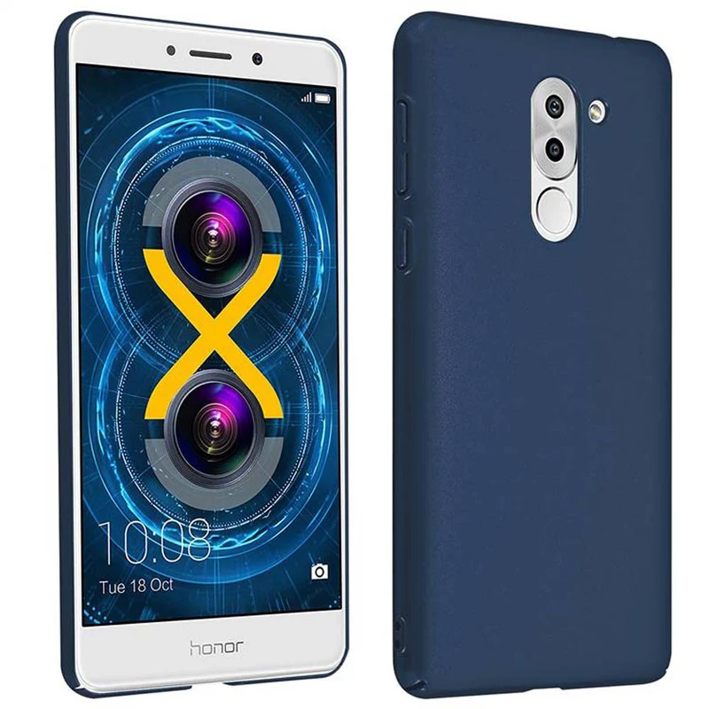 Cadorabo Hülle kompatibel mit Huawei MATE 9 LITE / GR5 2017 / Honor 6X Hard Case Schutzhülle in Metall Optik gegen Kratzer und Stöße