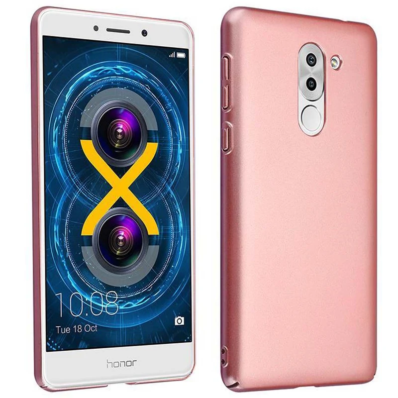 Cadorabo Hülle kompatibel mit Huawei MATE 9 LITE / GR5 2017 / Honor 6X Hard Case Schutzhülle in Metall Optik gegen Kratzer und Stöße