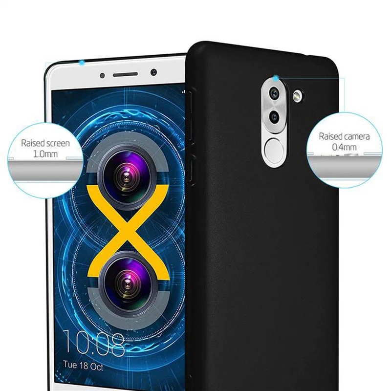 Cadorabo Hülle kompatibel mit Huawei MATE 9 LITE / GR5 2017 / Honor 6X Hard Case Schutzhülle in Metall Optik gegen Kratzer und Stöße