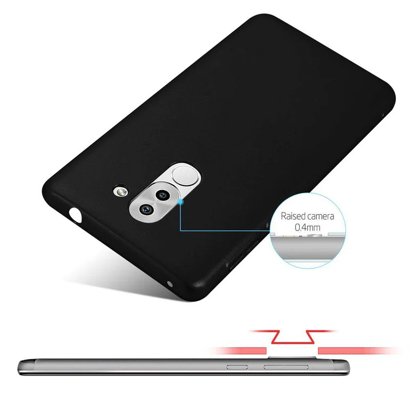 Cadorabo Hülle kompatibel mit Huawei MATE 9 LITE / GR5 2017 / Honor 6X Hard Case Schutzhülle in Metall Optik gegen Kratzer und Stöße