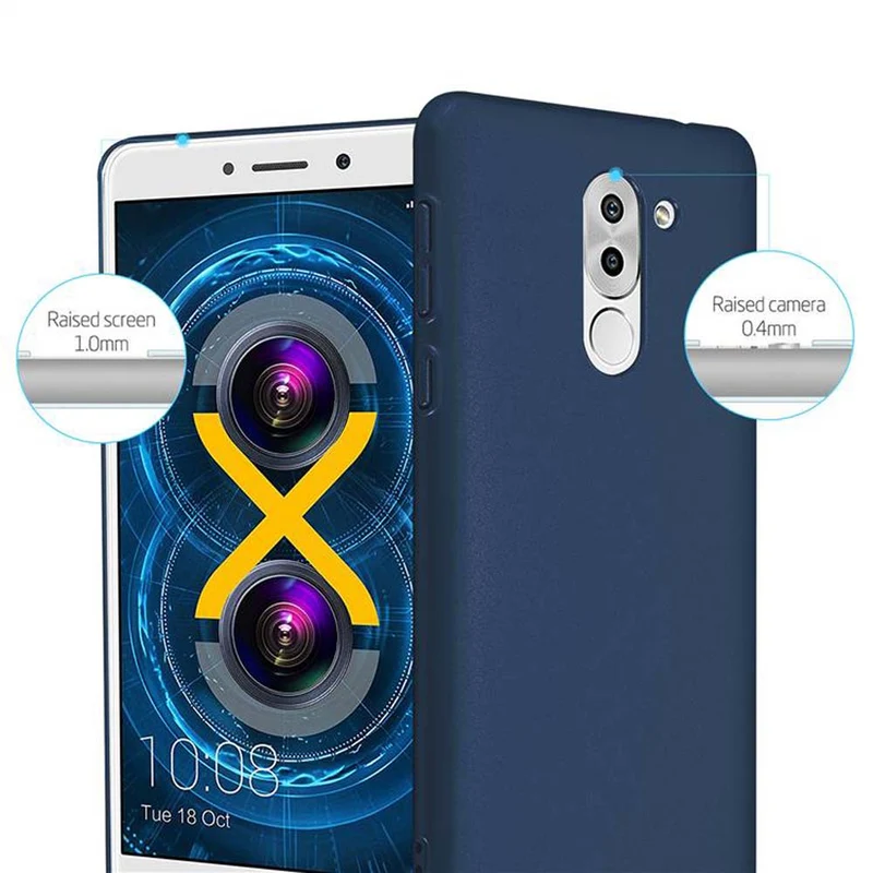 Cadorabo Hülle kompatibel mit Huawei MATE 9 LITE / GR5 2017 / Honor 6X Hard Case Schutzhülle in Metall Optik gegen Kratzer und Stöße