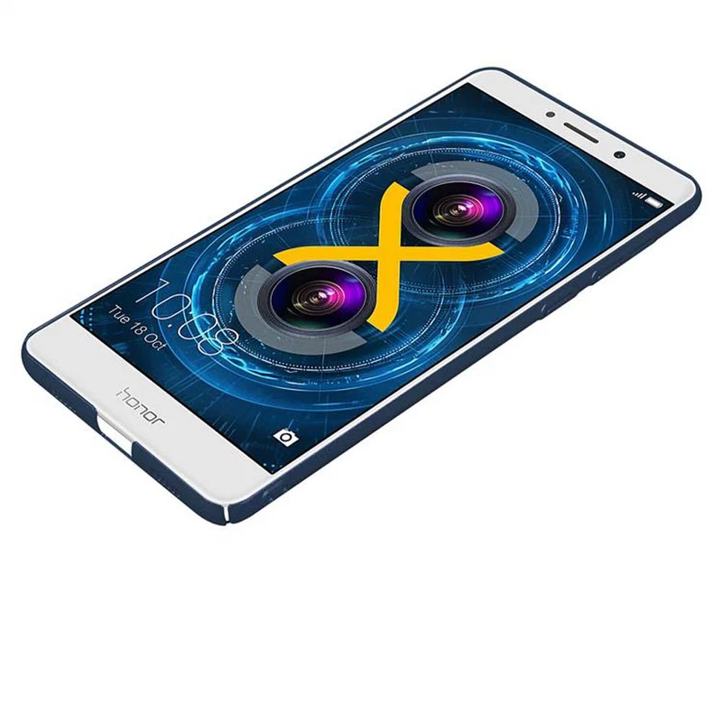 Cadorabo Hülle kompatibel mit Huawei MATE 9 LITE / GR5 2017 / Honor 6X Hard Case Schutzhülle in Metall Optik gegen Kratzer und Stöße